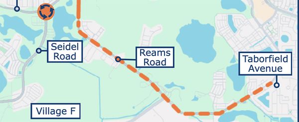 An Orange County map of Horizon West road projects.